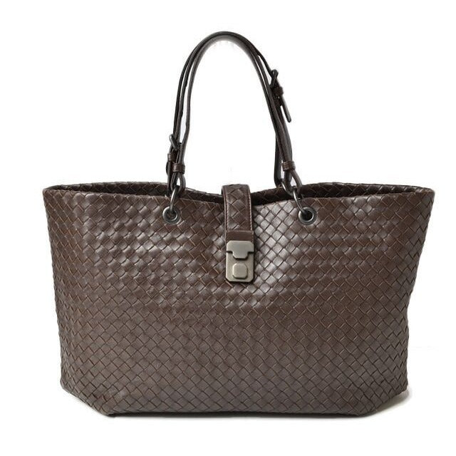 Bottega Veneta A4 Size Tote Bag Intrecciato Leather Dark