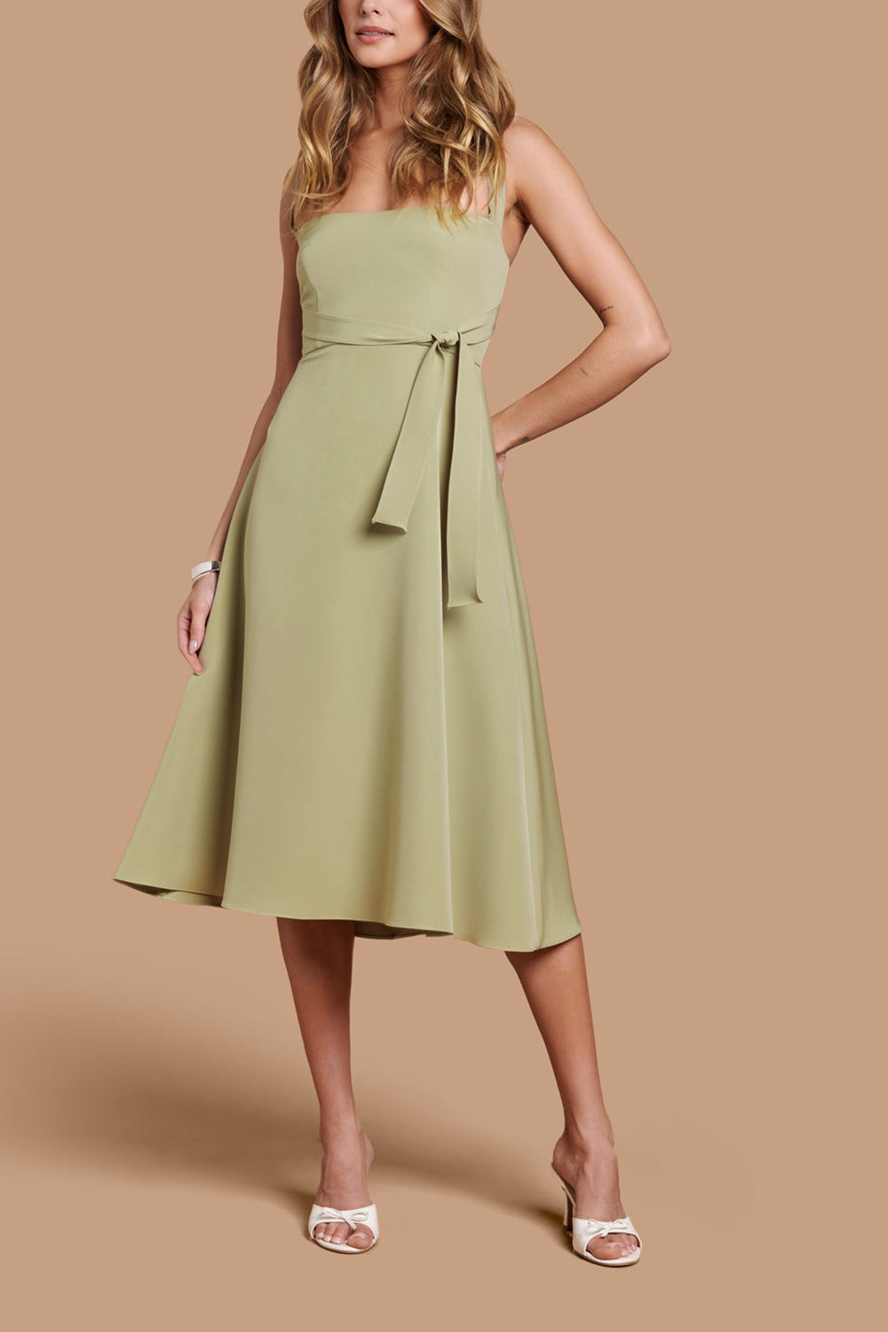 Valentina Burgundy | Midi A-line Dress with Adjustable Straps by Arti Gogna