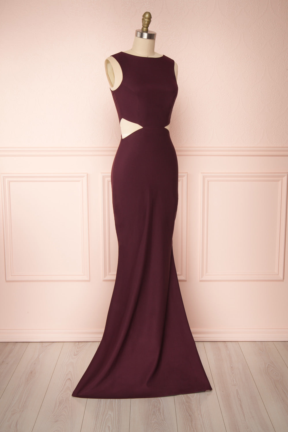 Vallata Wine | Burgundy Maxi Dress with Cut-Outs by Arti Gogna