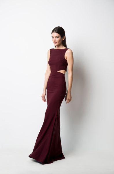 Vallata Wine | Burgundy Maxi Dress with Cut-Outs by Arti Gogna