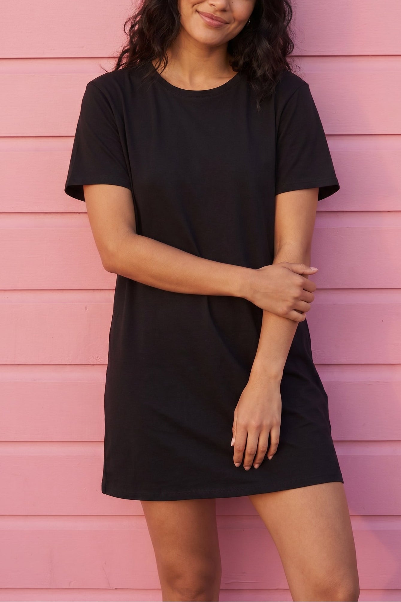 Sammia Dress Black | Oversized Cotton T-Shirt Dress by Dailystory