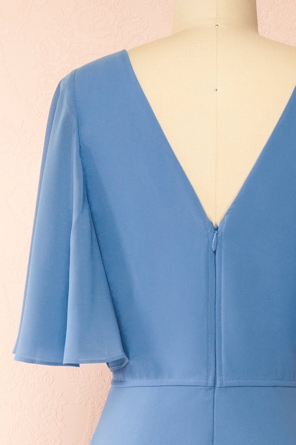Adelphia Blue | V-Neck Chiffon Maxi Dress