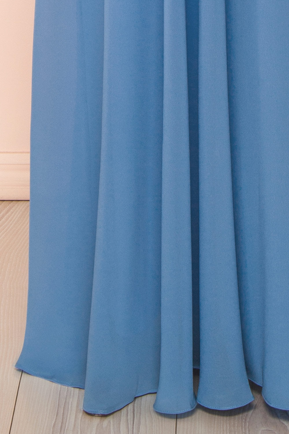 Adelphia Blue | V-Neck Chiffon Maxi Dress