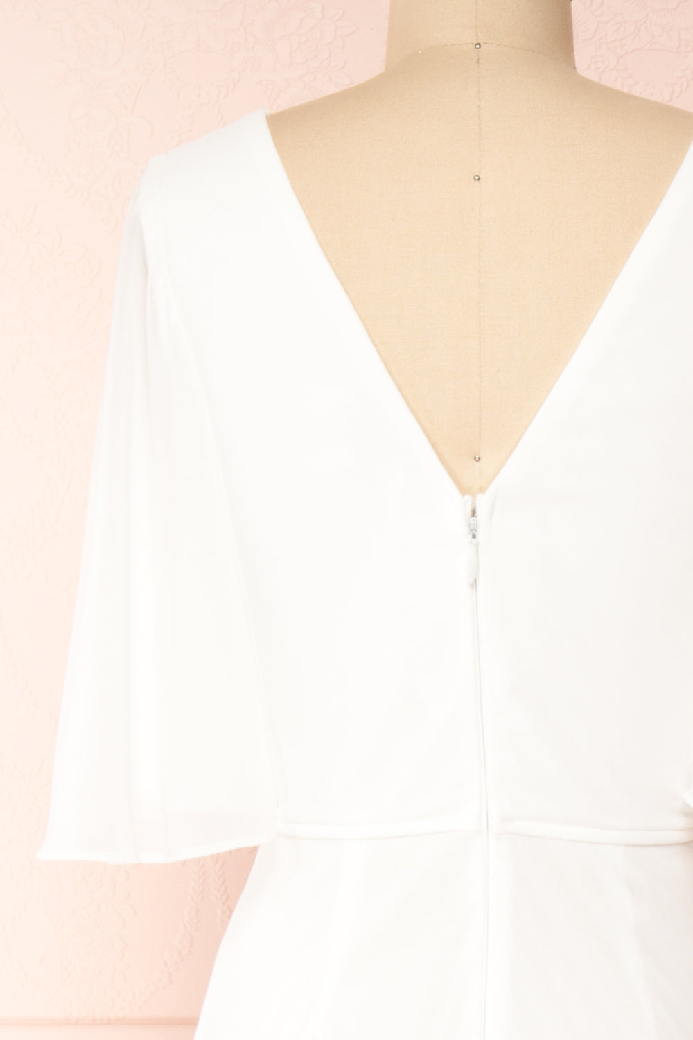 Adelphia Ivory | V-Neck Chiffon Maxi Dress