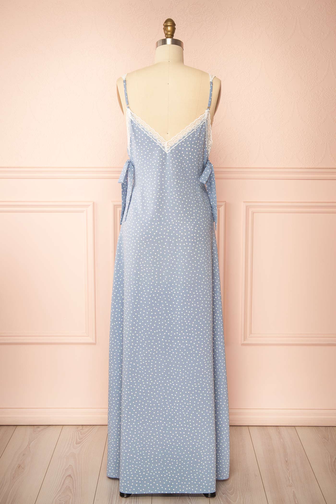 Aderyn | Blue Maxi Dress with Polka Dots