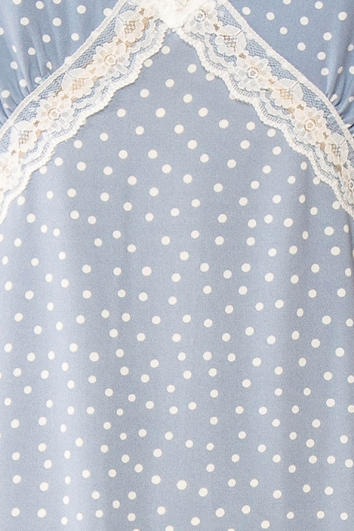 Aderyn | Blue Maxi Dress with Polka Dots