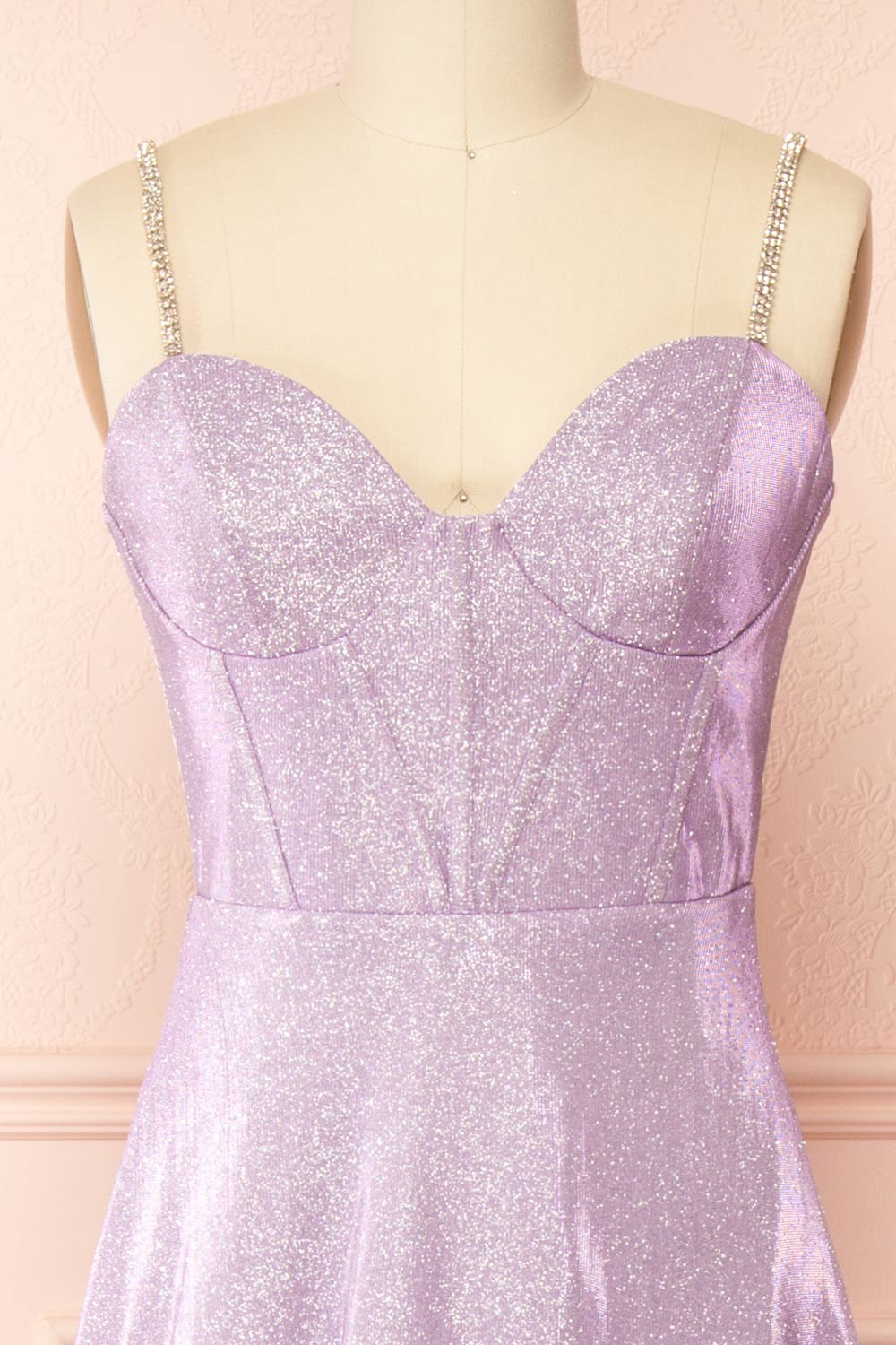 Adoxia | Sparkly Lavender Maxi Dress w/ Corset Back