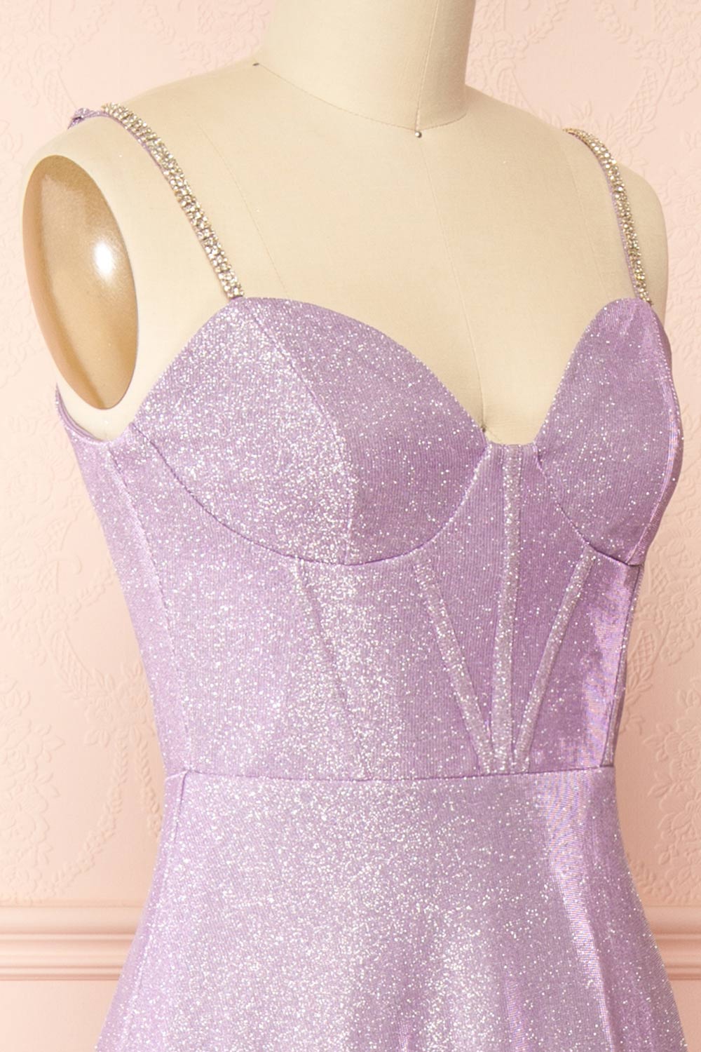 Adoxia | Sparkly Lavender Maxi Dress w/ Corset Back