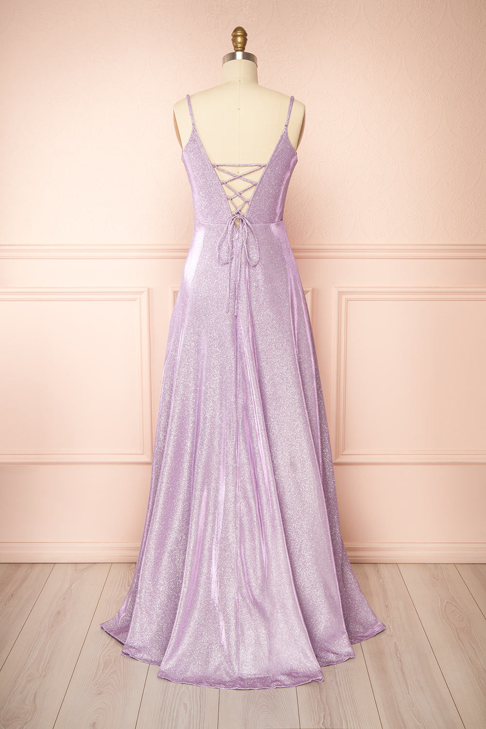 Adoxia | Sparkly Lavender Maxi Dress w/ Corset Back