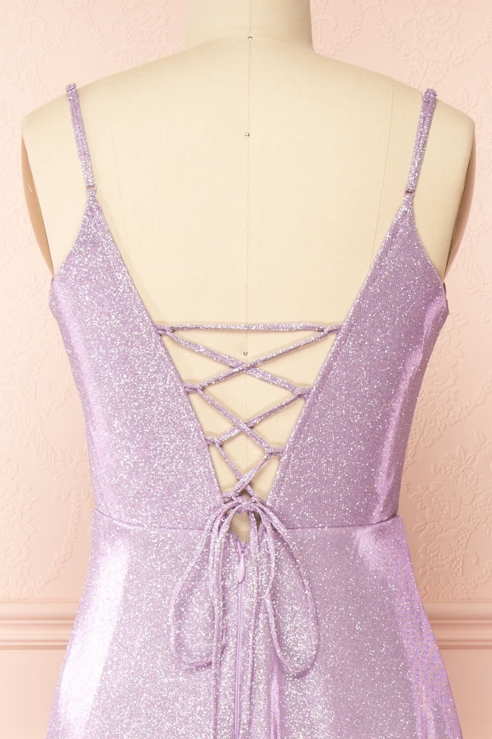 Adoxia | Sparkly Lavender Maxi Dress w/ Corset Back
