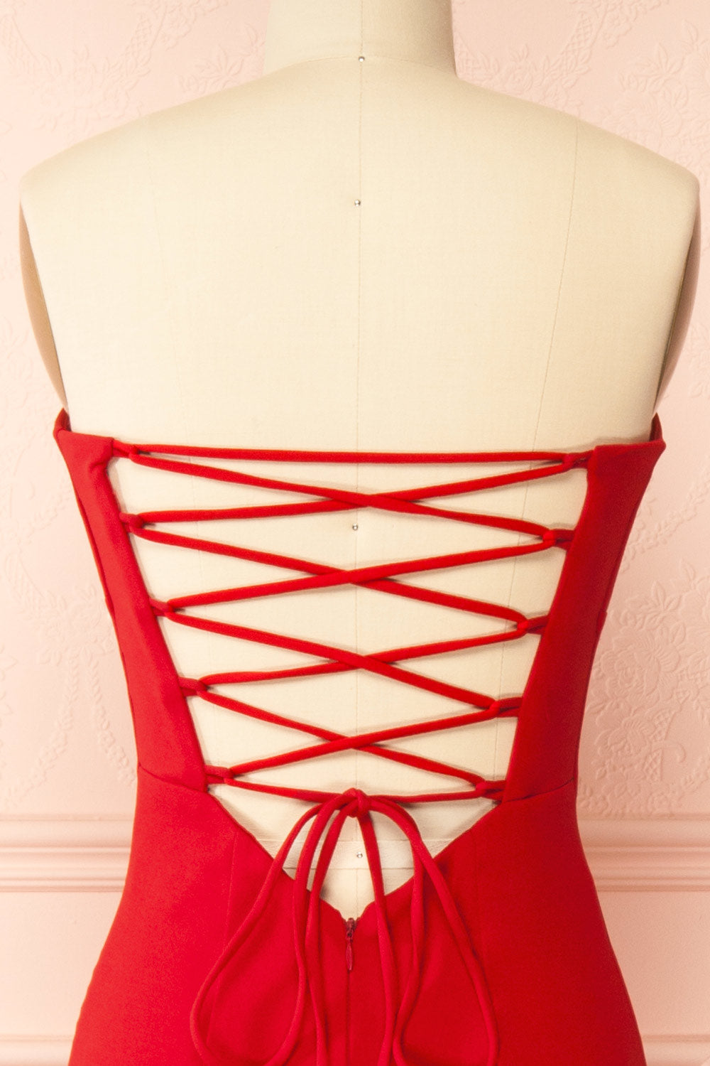 Aeji Red | Strapless Mermaid Dress with Corset Back