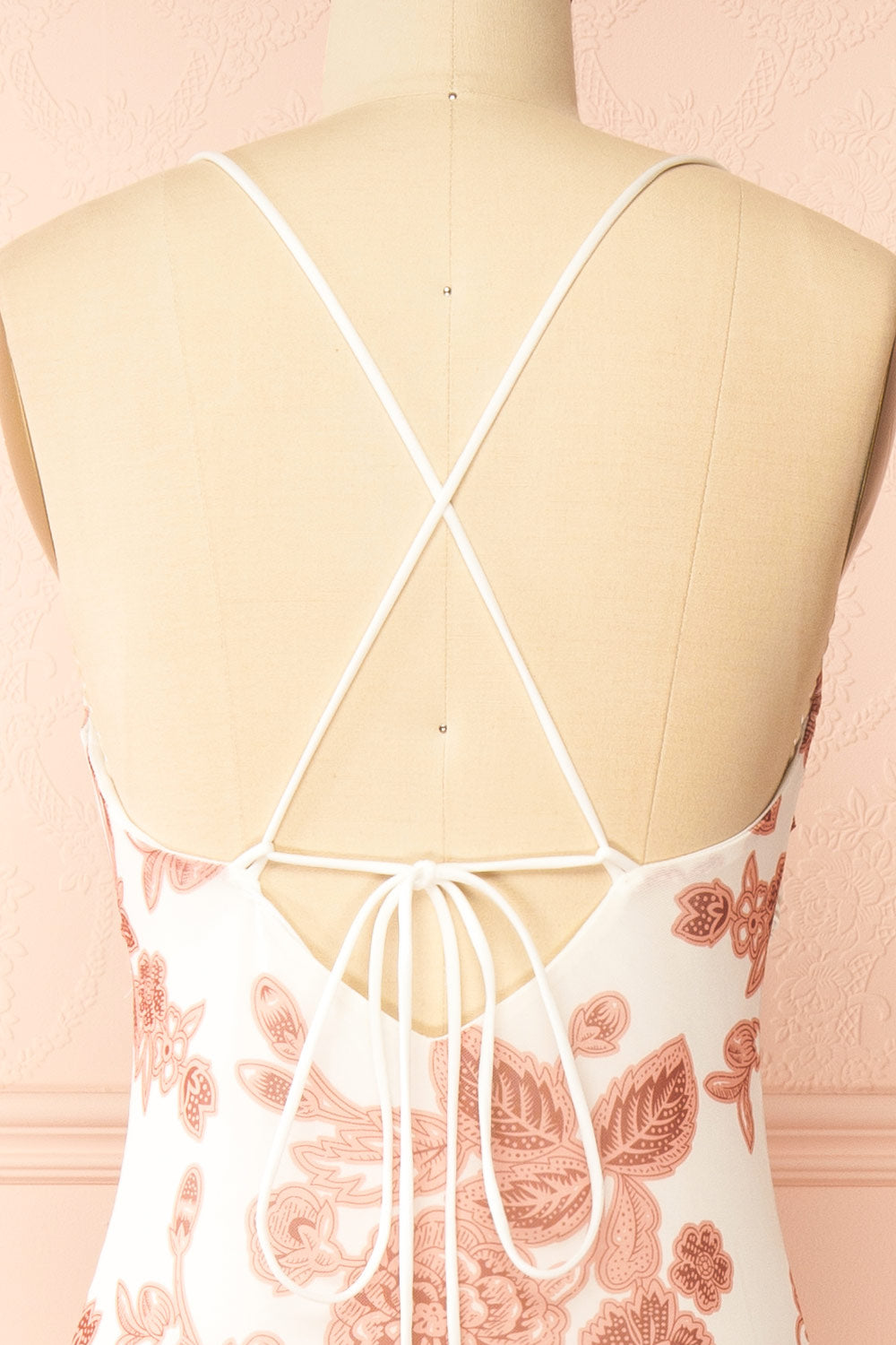 Aileen Pink | Floral Maxi Mermaid Dress with Open Back
