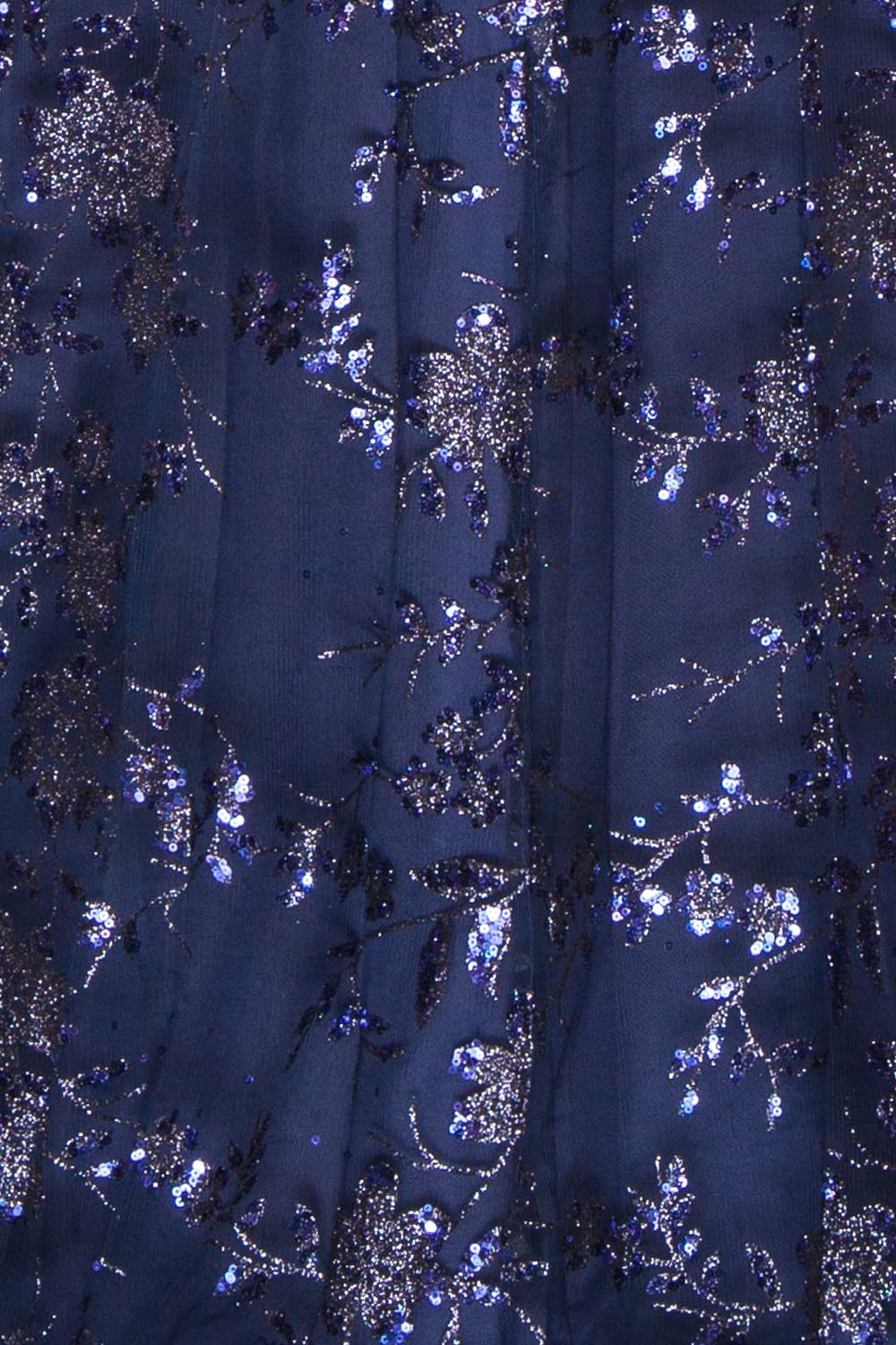 Alienor Navy | Glittery Off the Shoulder Mesh Maxi Dress