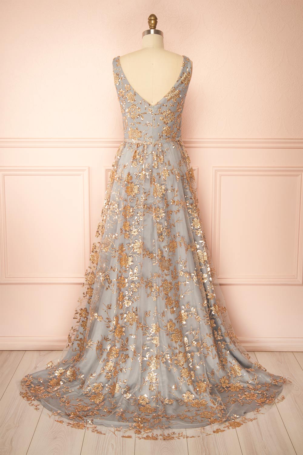 Alix Grey | Glittery V-Neck Maxi Dress