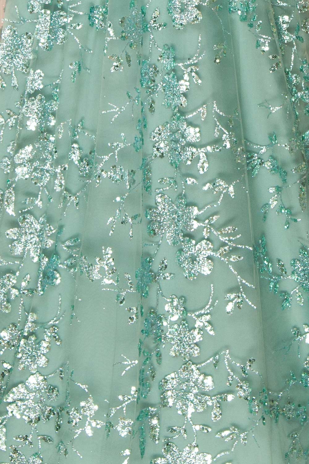 Alix Teal | Glittery V-Neck Maxi Dress
