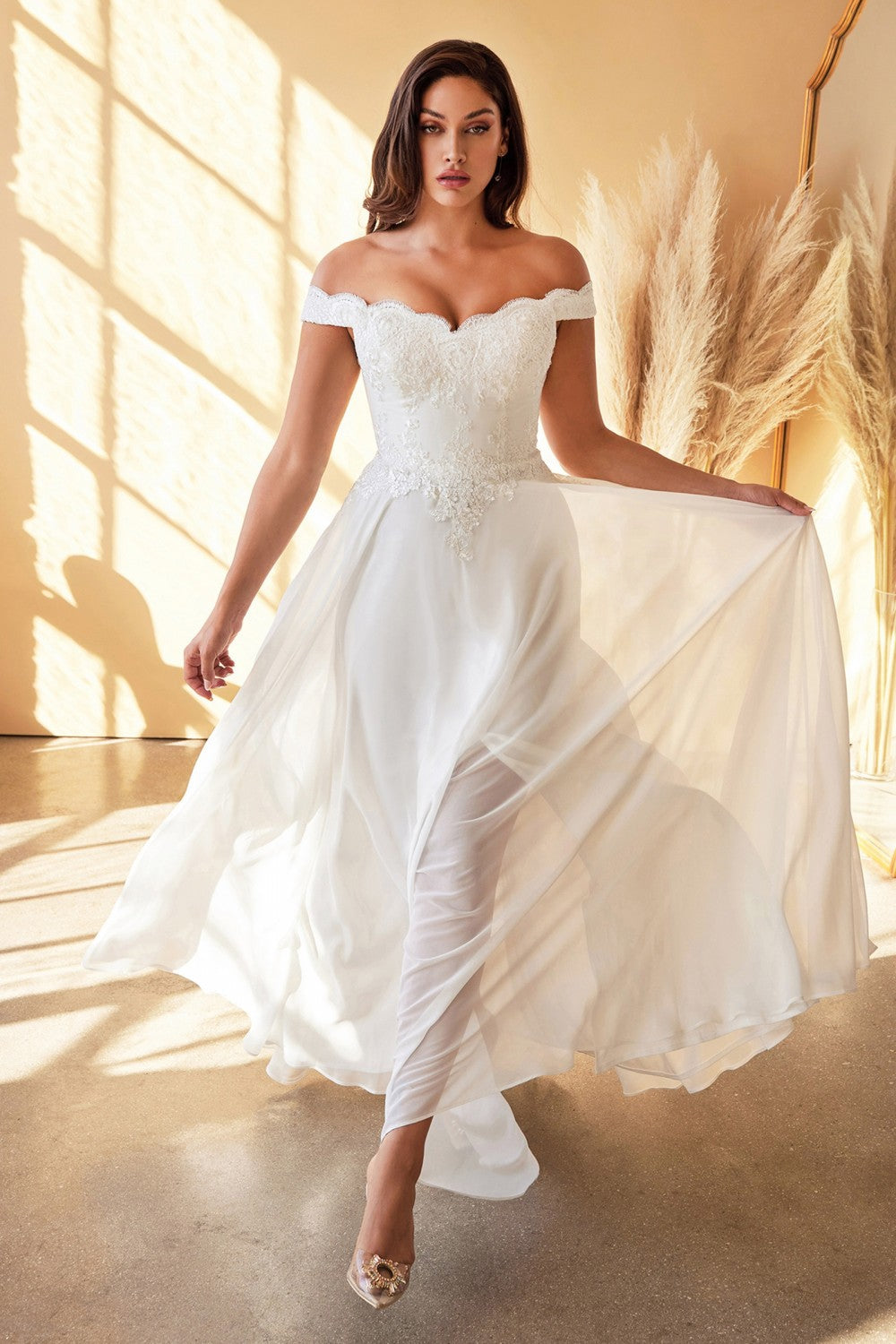 Amanda | White Off-Shoulder Wedding Dress