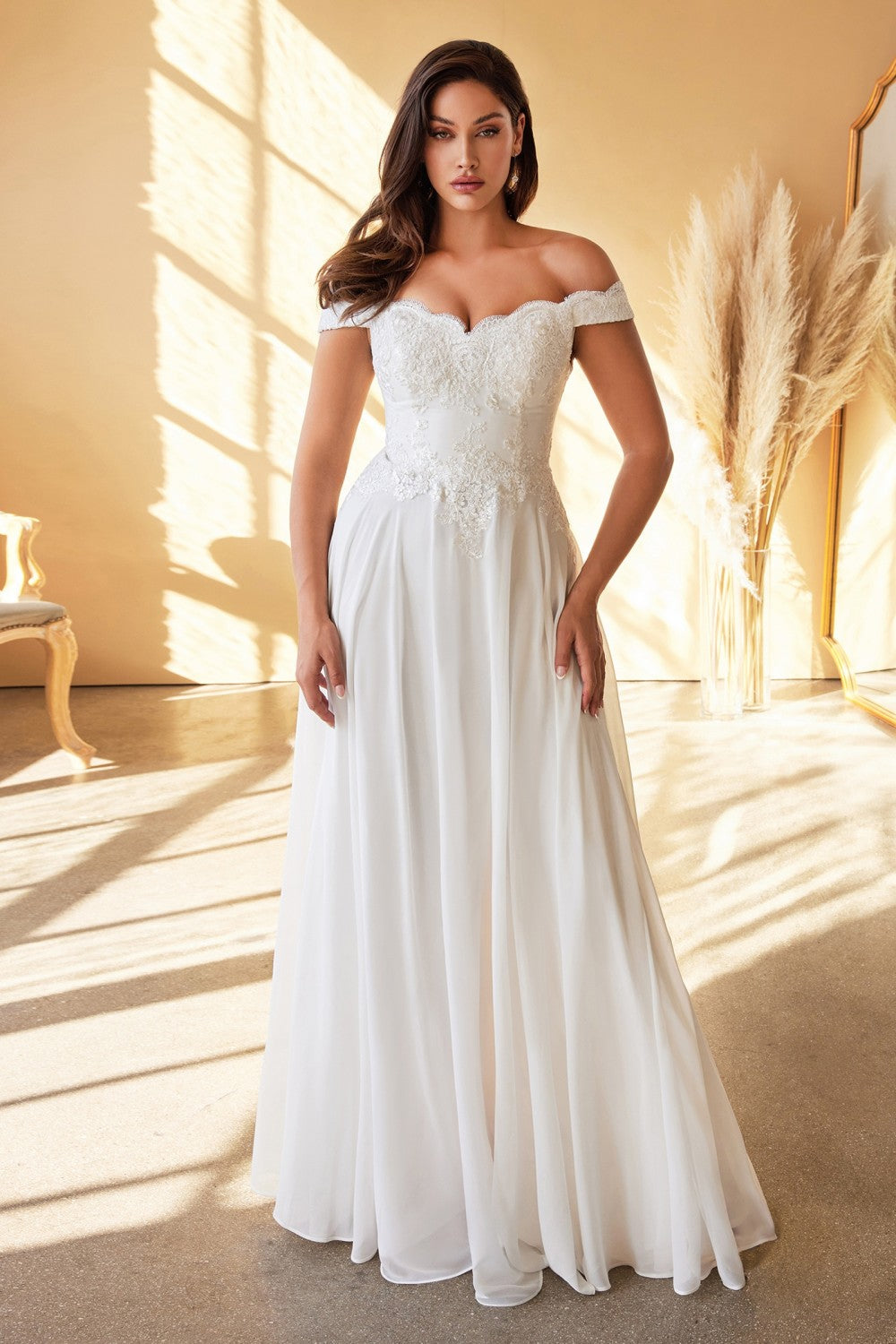 Amanda | White Off-Shoulder Wedding Dress