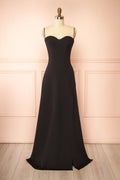 Amellia Black | A-Line Maxi Dress with Front Slit by Arti Gogna