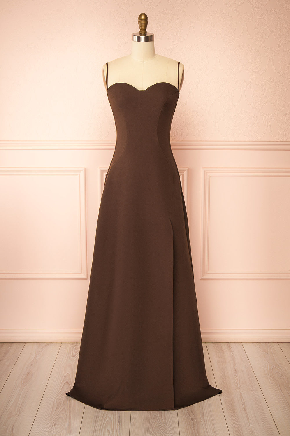 Amellia Brown | A-Line Maxi Dress with Front Slit by Arti Gogna