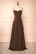 Amellia Brown | A-Line Maxi Dress with Front Slit by Arti Gogna