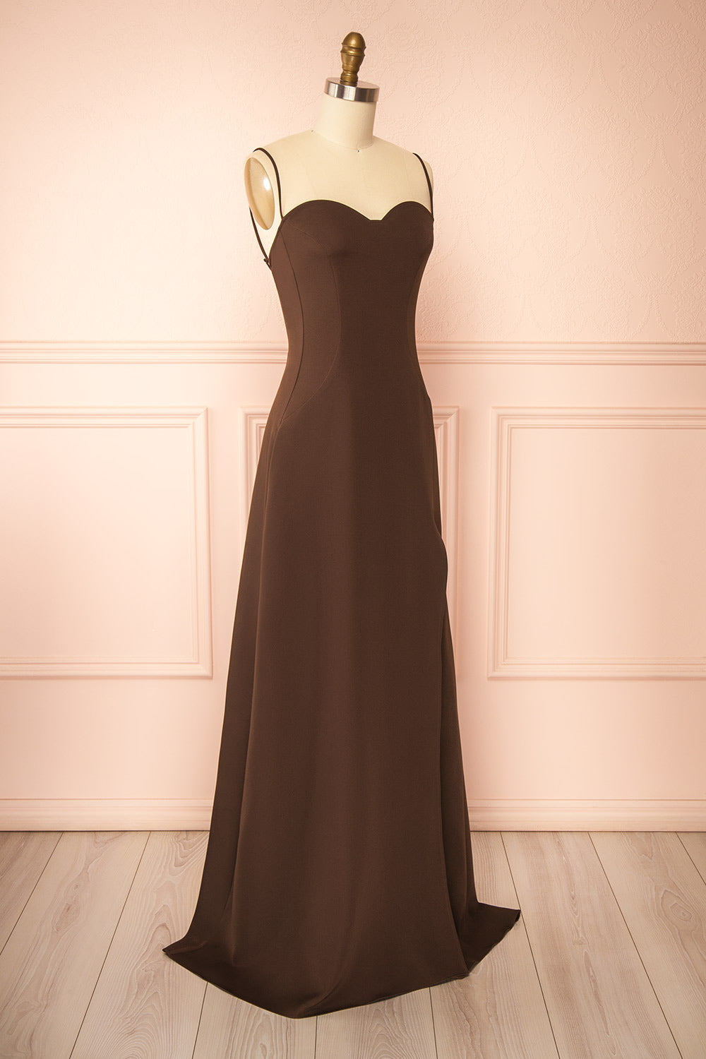 Amellia Brown | A-Line Maxi Dress with Front Slit by Arti Gogna
