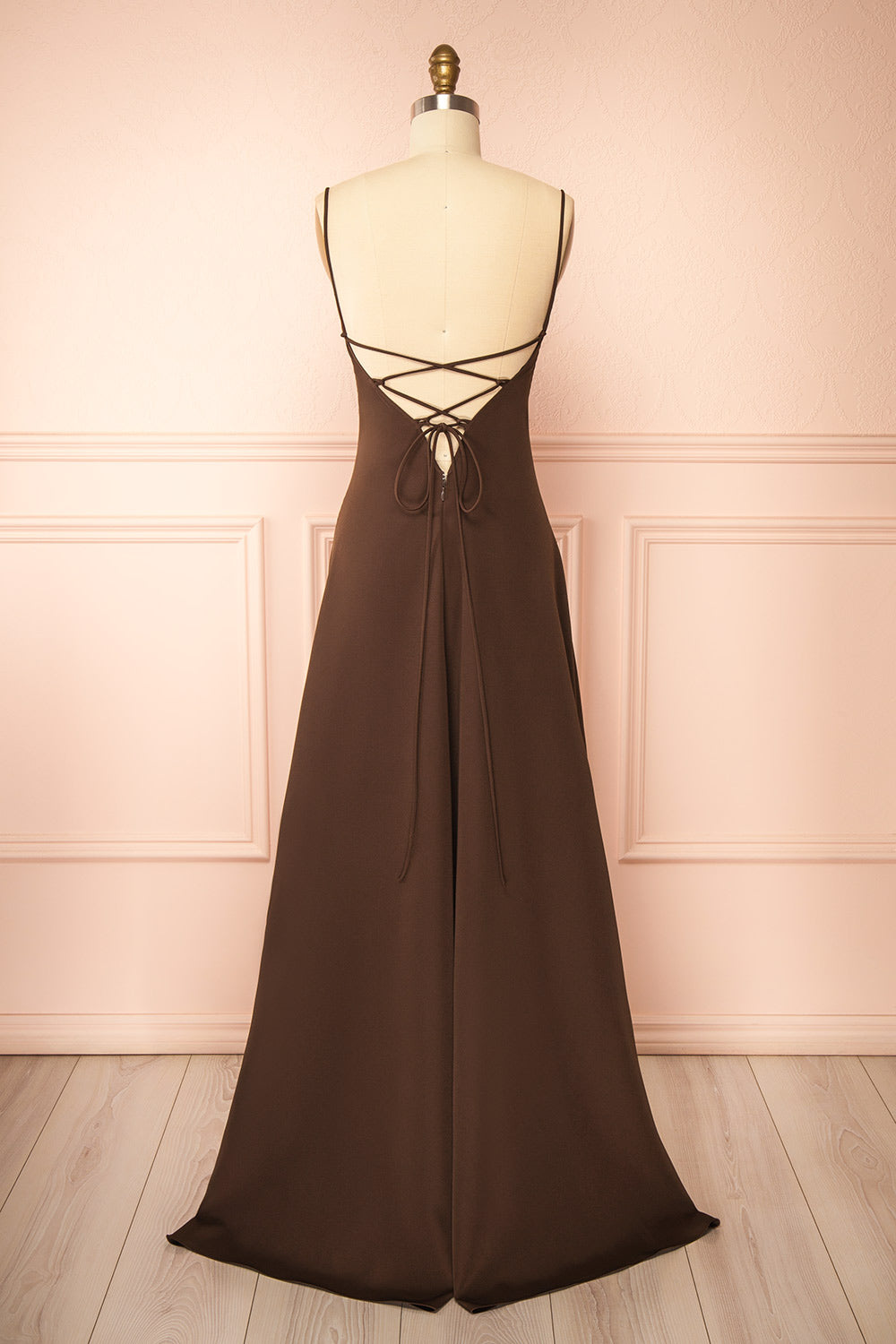 Amellia Brown | A-Line Maxi Dress with Front Slit by Arti Gogna