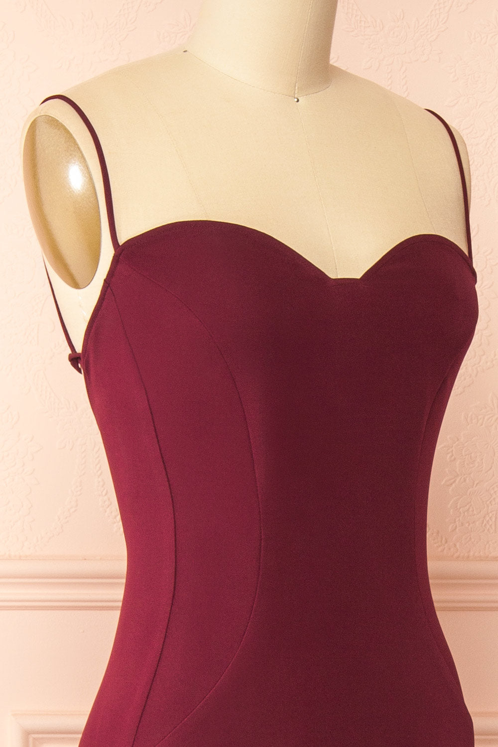 Amellia Burgundy | A-Line Maxi Dress with Front Slit by Arti Gogna