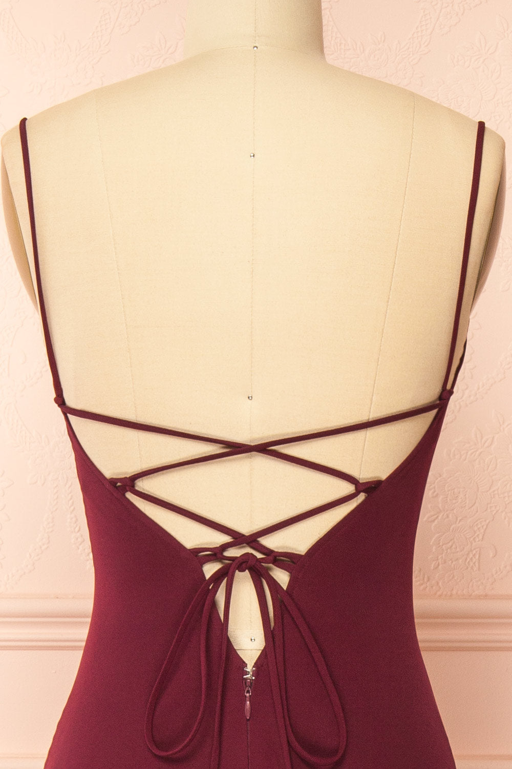 Amellia Burgundy | A-Line Maxi Dress with Front Slit by Arti Gogna