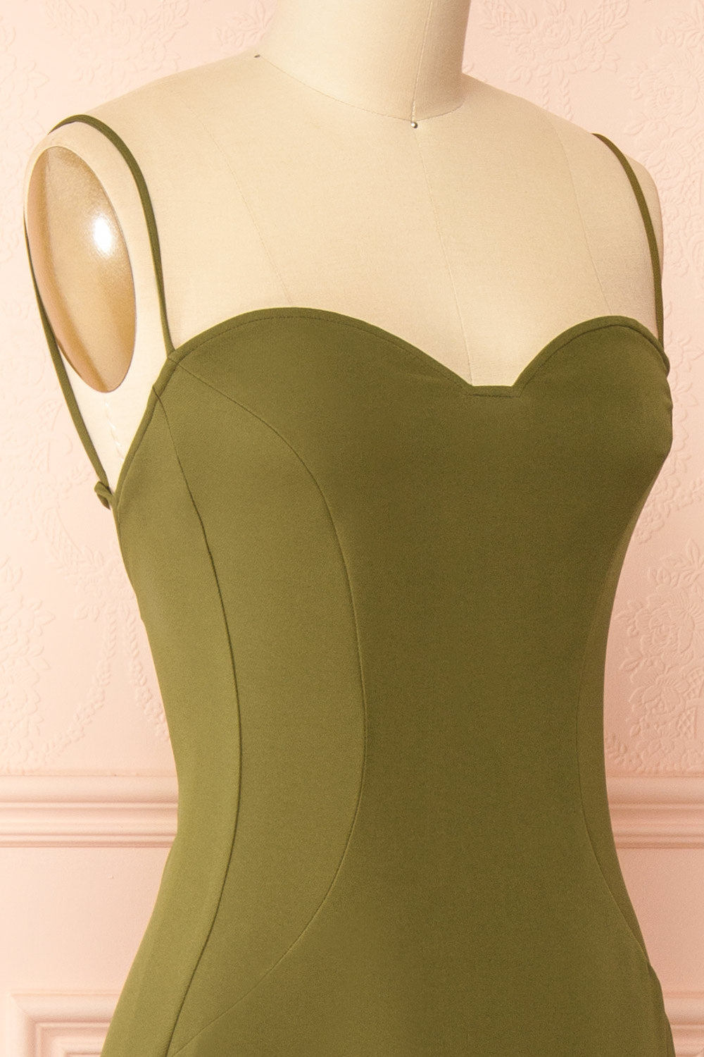 Amellia Khaki | A-Line Maxi Dress with Front Slit by Arti Gogna