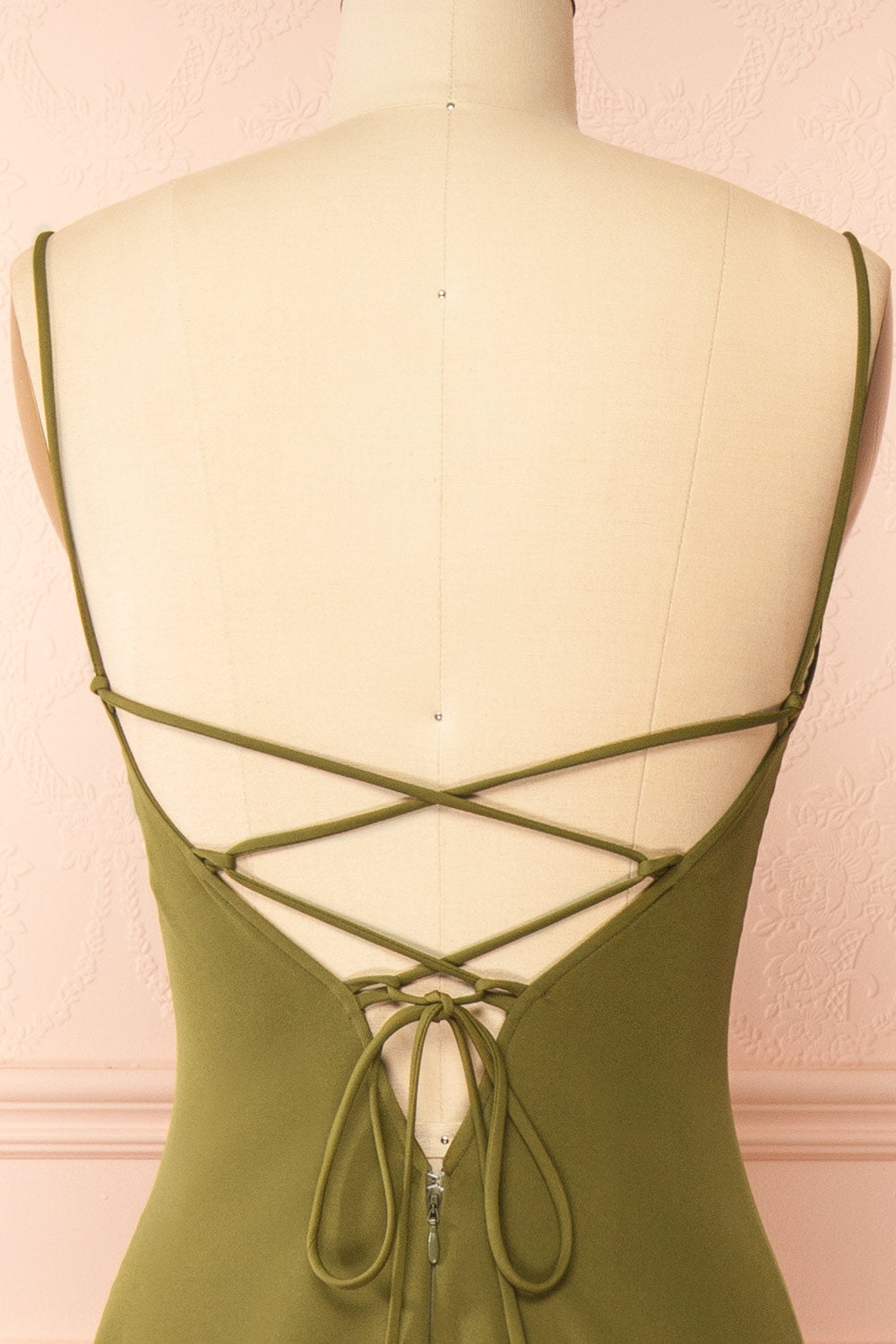 Amellia Khaki | A-Line Maxi Dress with Front Slit by Arti Gogna