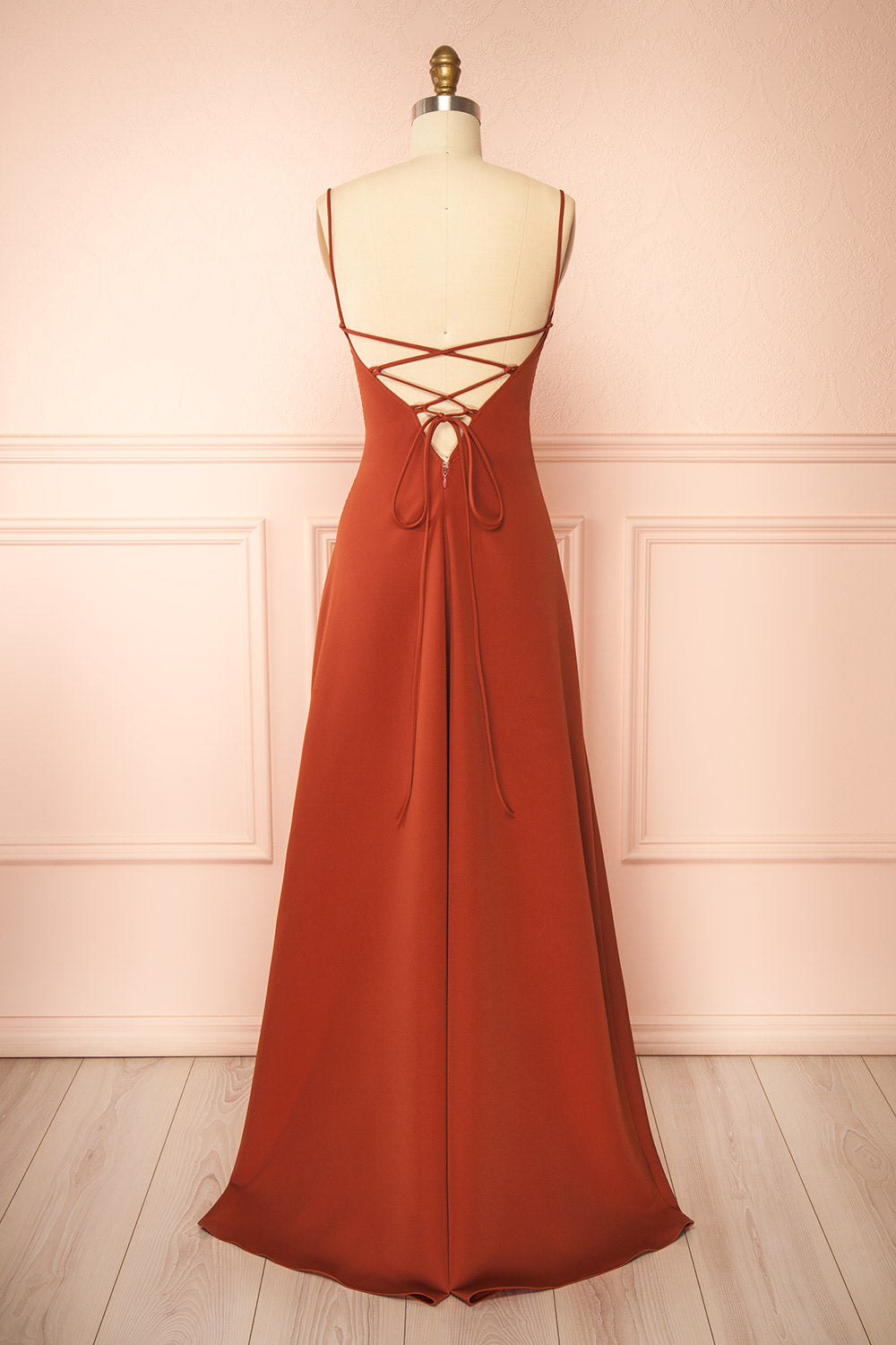 Amellia Rust | A-Line Maxi Dress with Front Slit by Arti Gogna