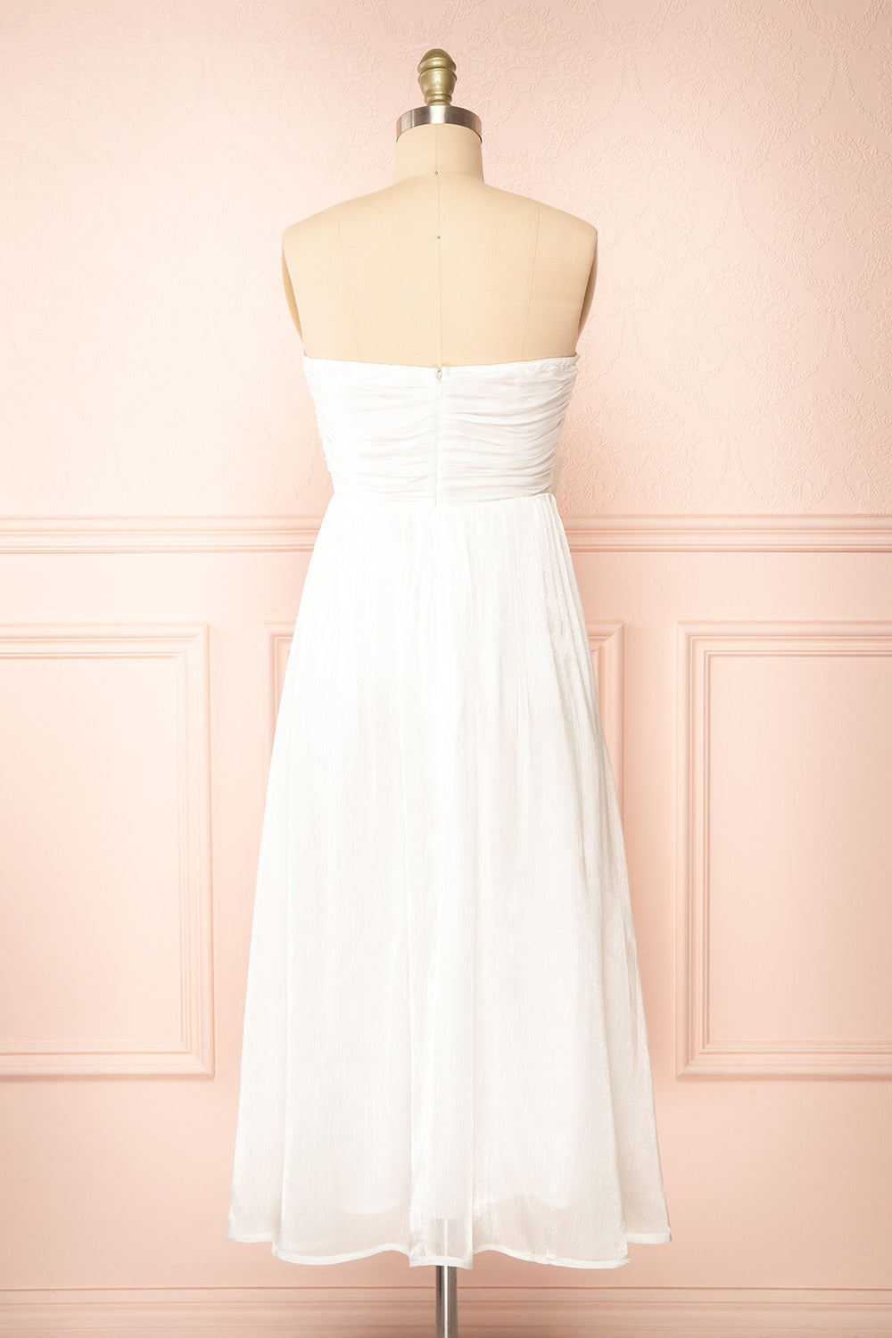Anaiis | White Strapless Midi Dress
