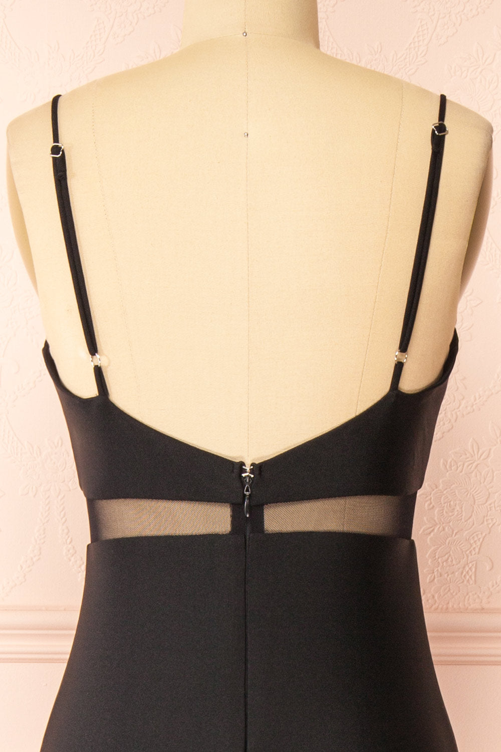 Angelina Black | Maxi Dress with Mesh Underbust and Slit by Arti Gogna