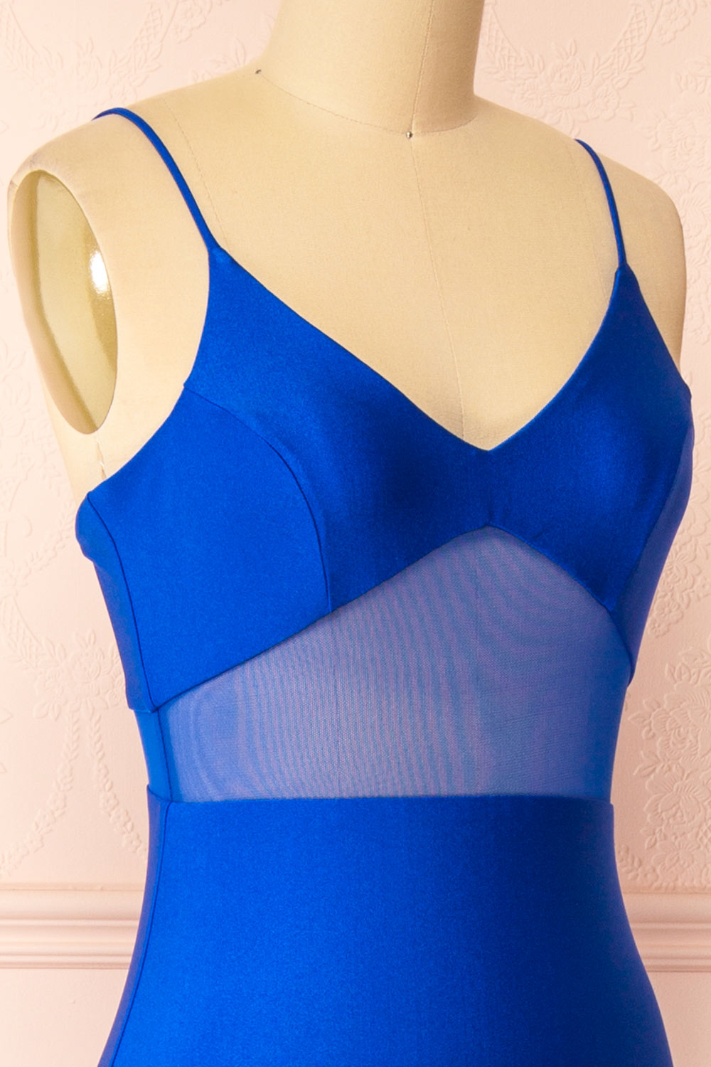 Angelina Blue | Maxi Dress with Mesh Underbust and Slit by Arti Gogna