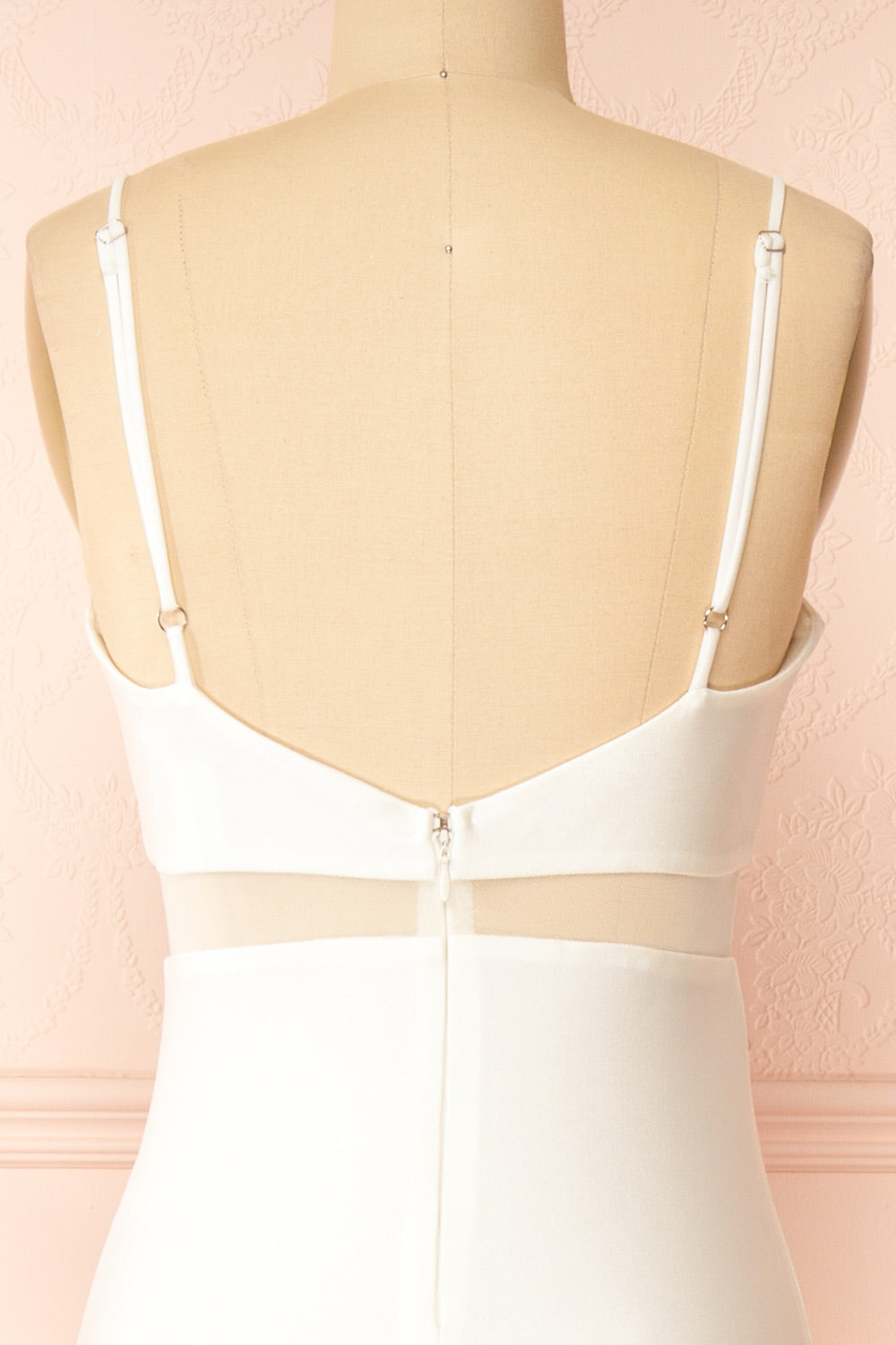 Angelina Ivory | Maxi Dress with Mesh Underbust and Slit by Arti Gogna