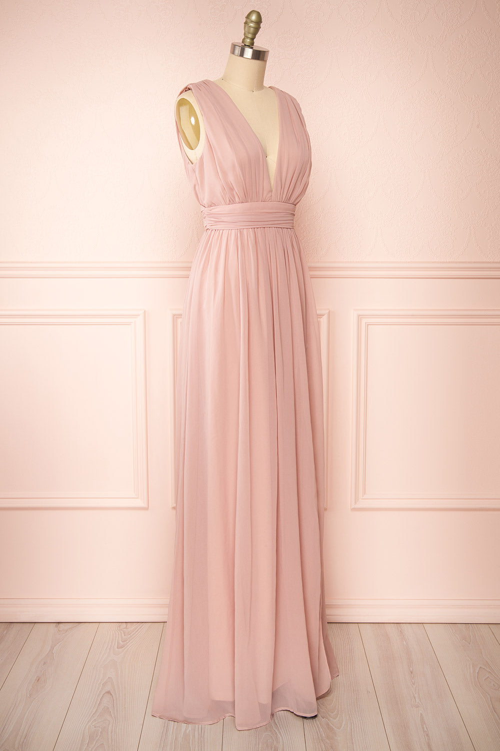 Animos Taupe | V-Neck Maxi Dress