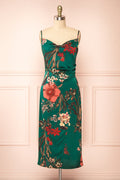 Annelise Green | Cowl Neck Floral Midi Dress