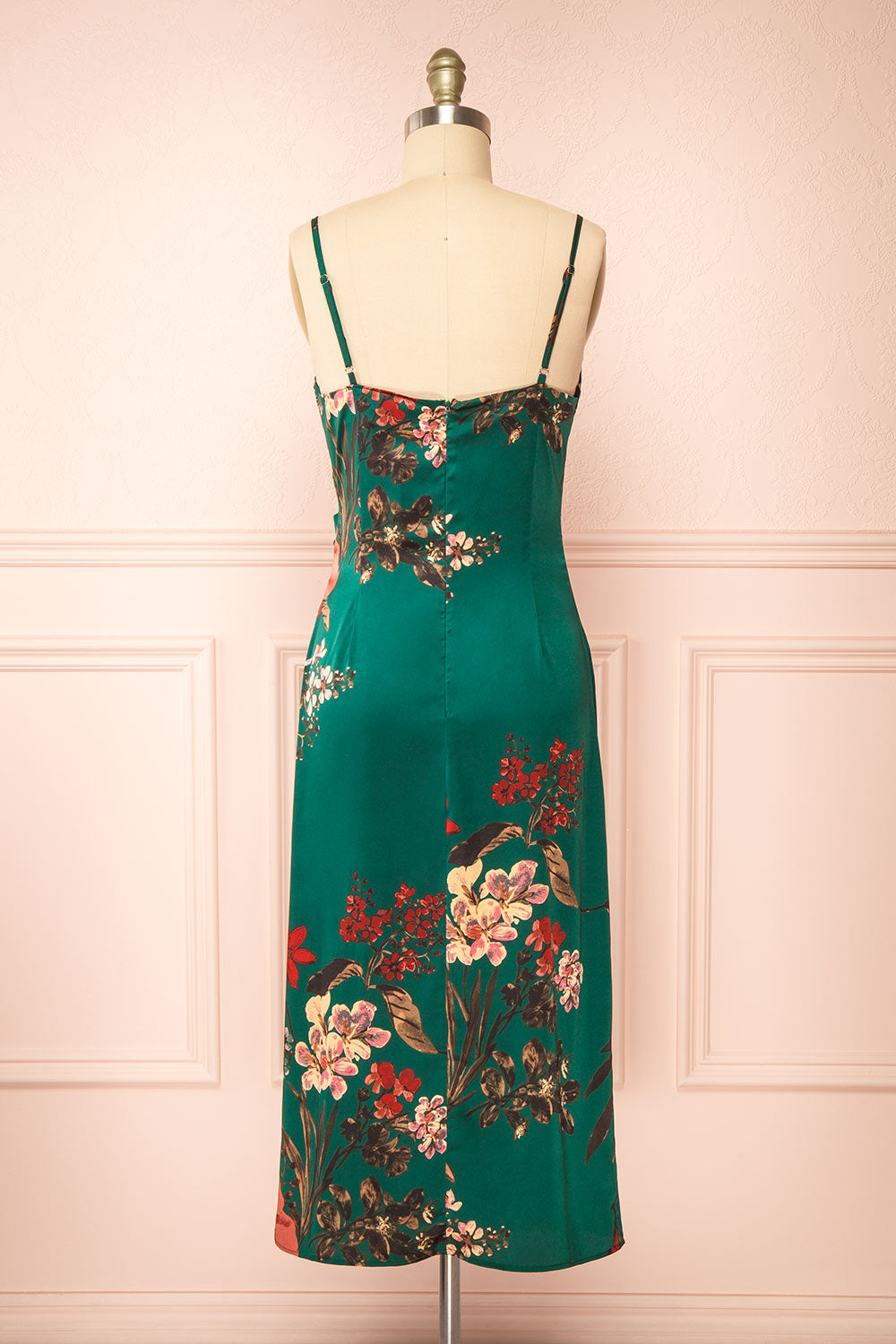 Annelise Green | Cowl Neck Floral Midi Dress