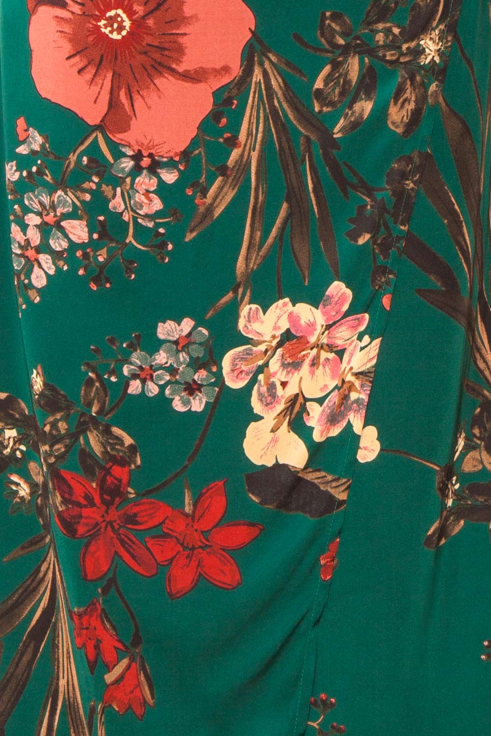 Annelise Green | Cowl Neck Floral Midi Dress