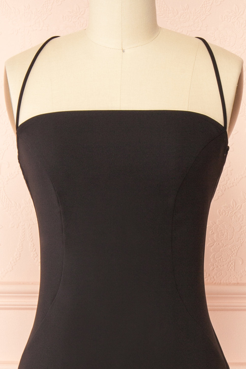 Arannia Black | Fitted Midi Dress with Laced Back by Arti Gogna