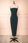 Arannia Green | Fitted Midi Dress with Laced Back by Arti Gogna