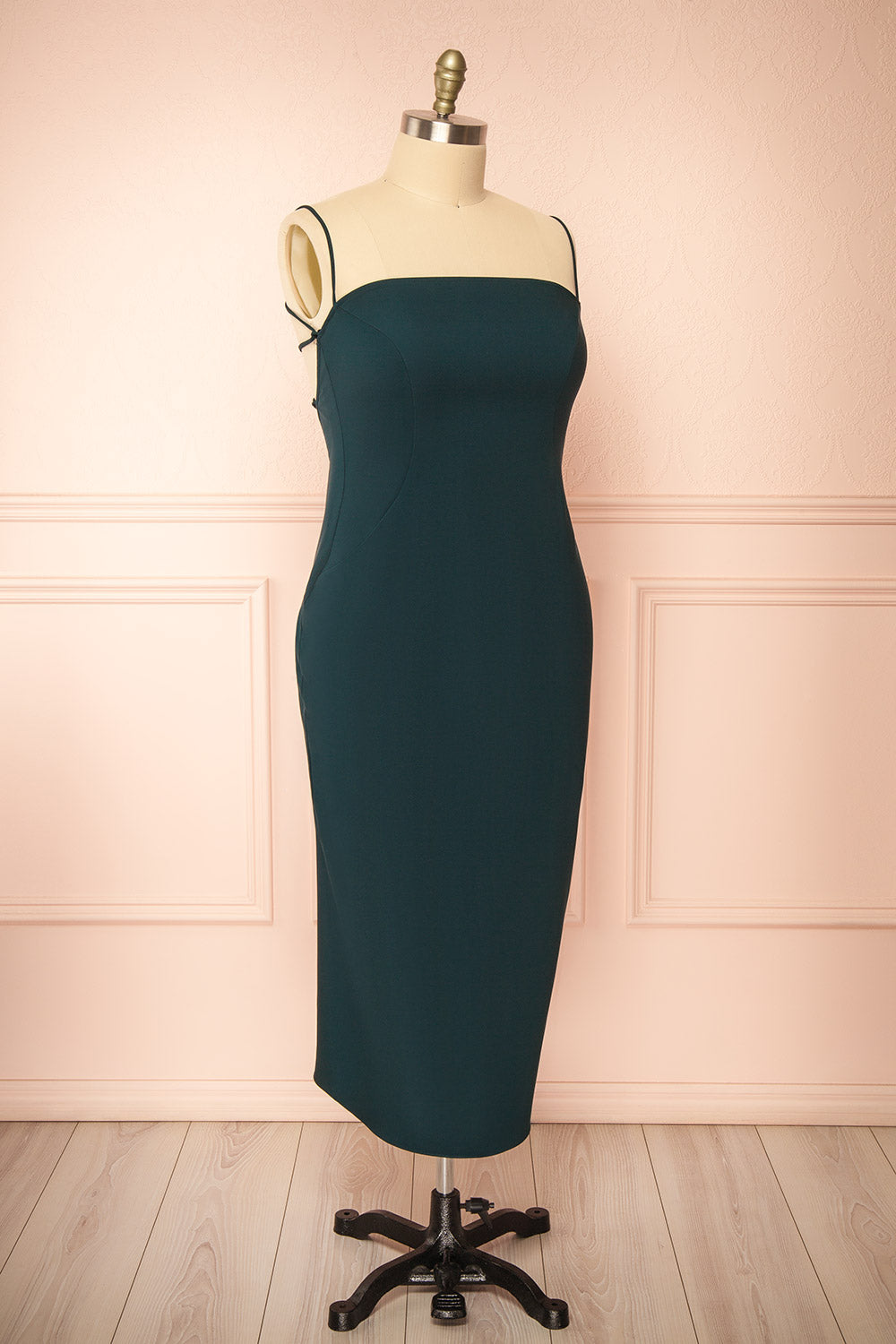 Arannia Green | Fitted Midi Dress with Laced Back by Arti Gogna