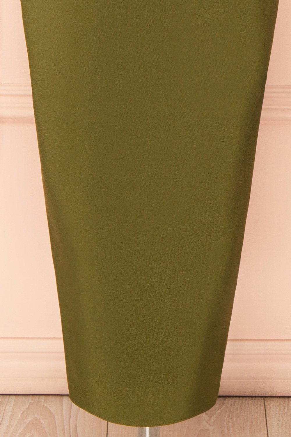 Arannia Khaki | Fitted Midi Dress with Laced Back by Arti Gogna
