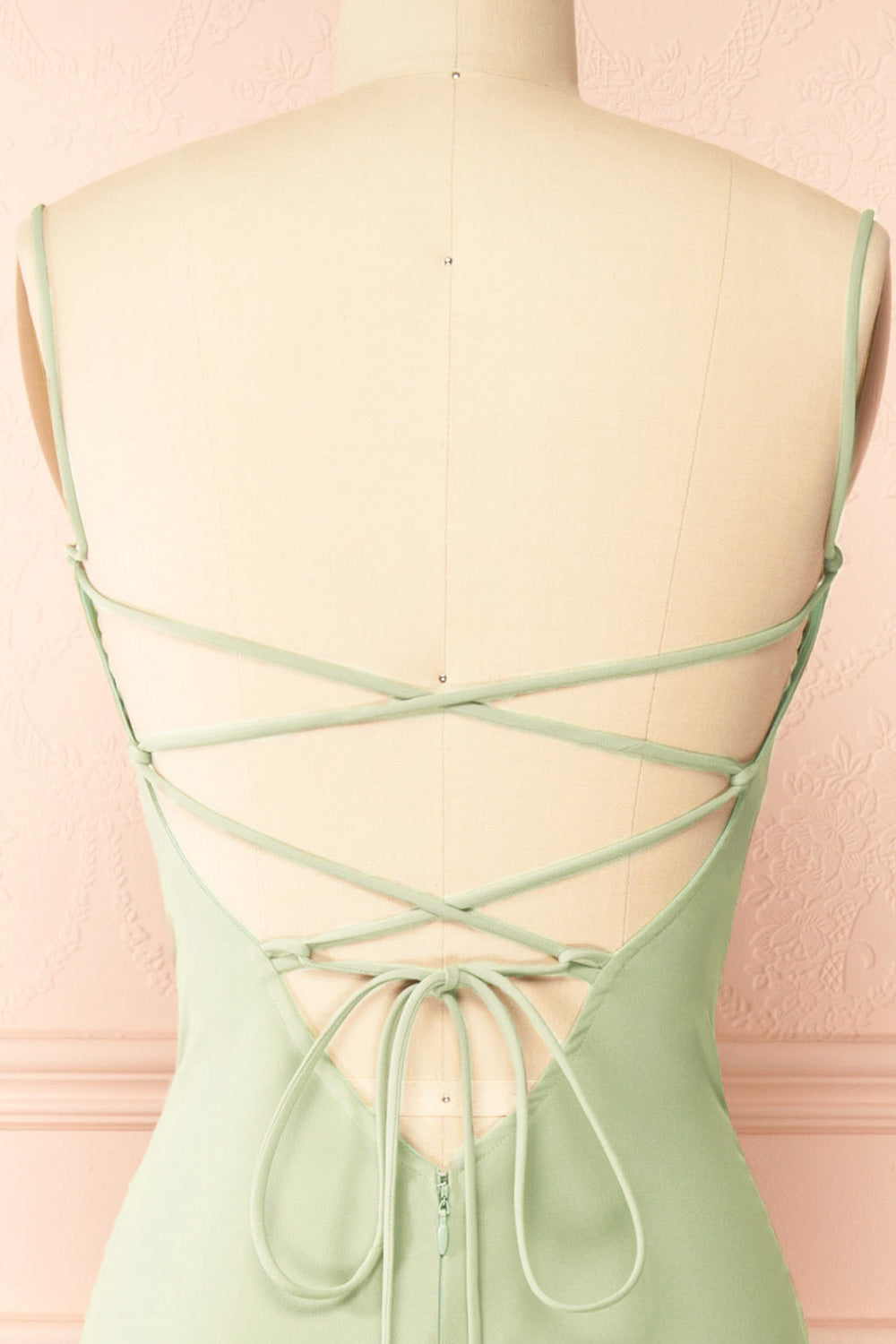 Arannia Mint | Fitted Midi Dress with Laced Back by Arti Gogna