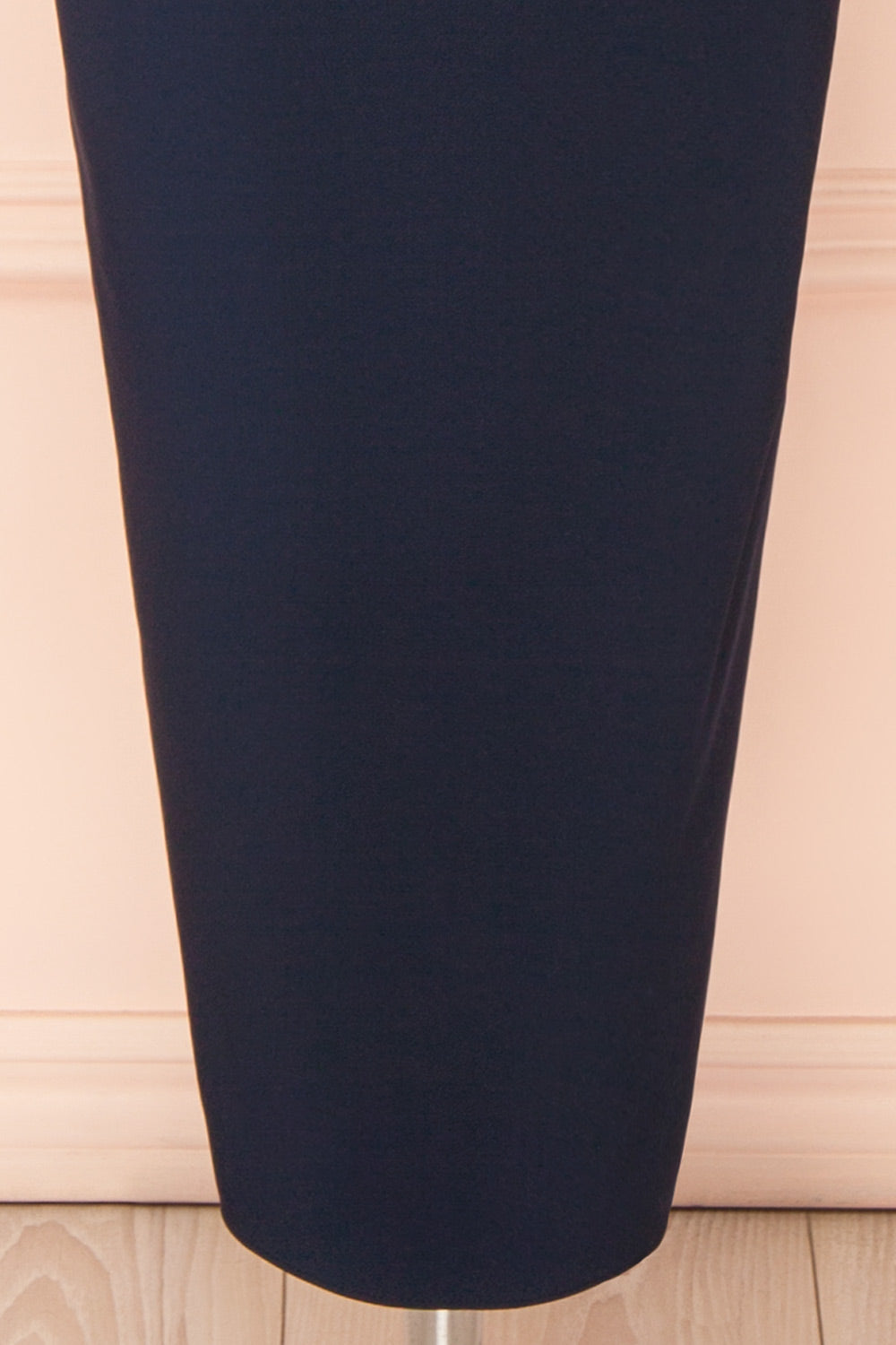 Arannia Navy | Fitted Midi Dress with Laced Back