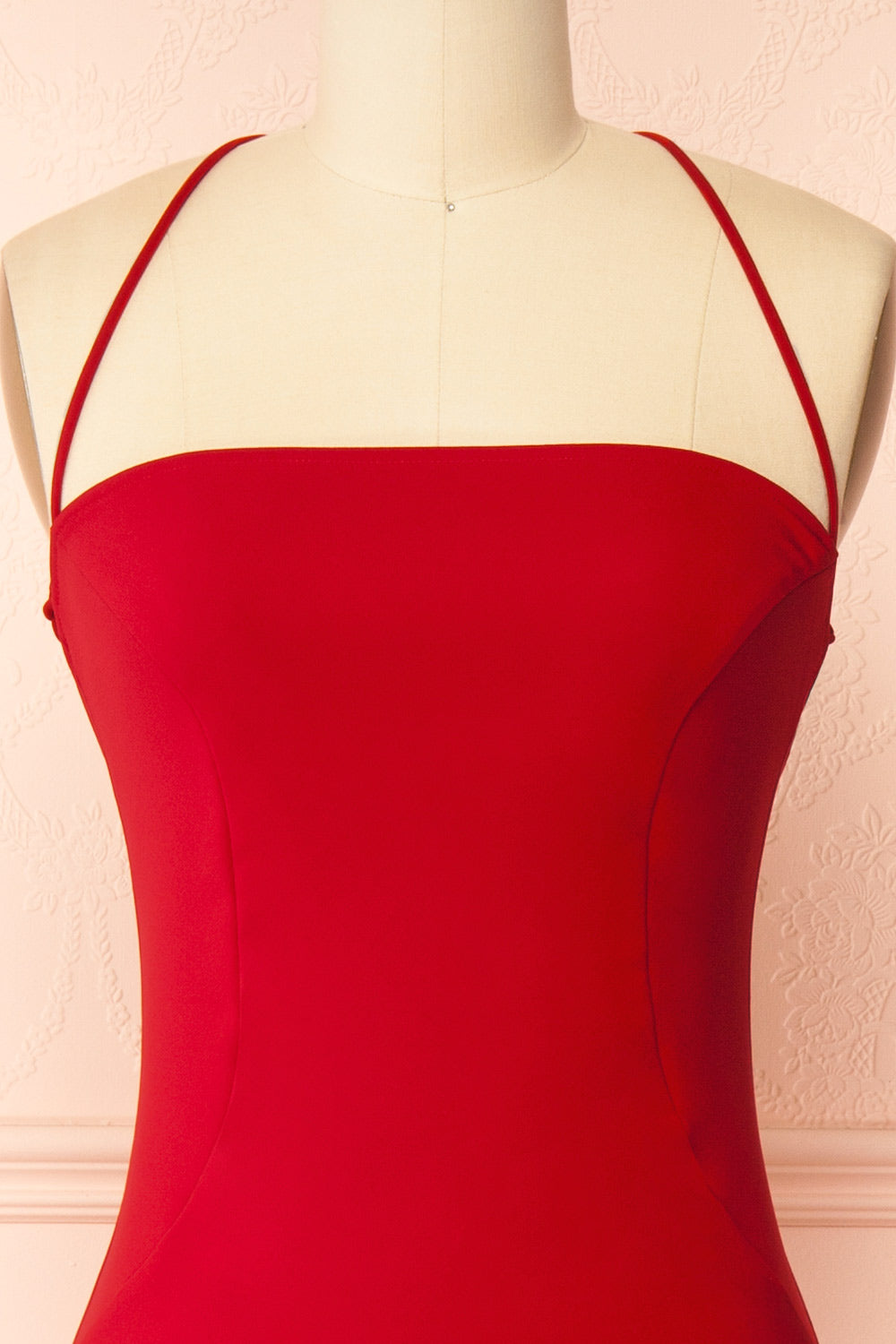 Arannia Red | Fitted Midi Dress with Laced Back by Arti Gogna