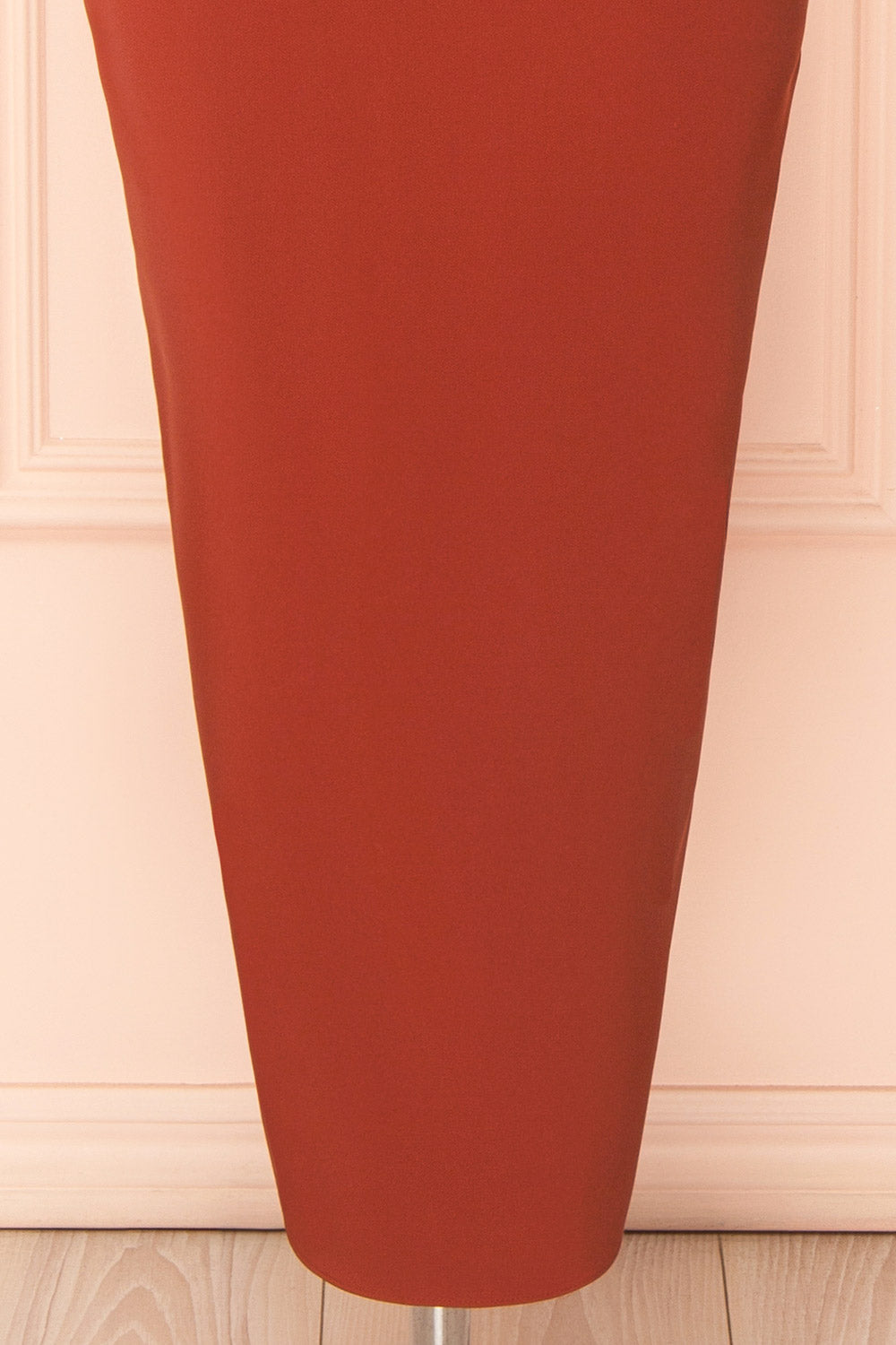 Arannia Rust | Fitted Midi Dress with Laced Back by Arti Gogna