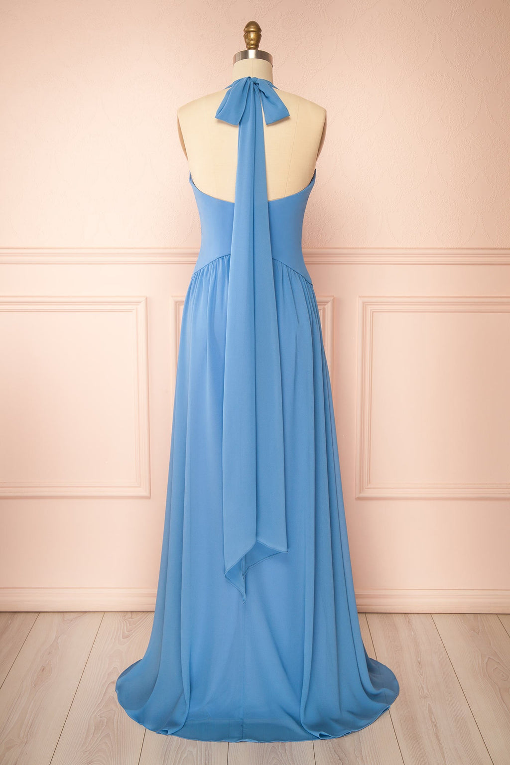 Arleen Blue | Halter A-Line Maxi Dress