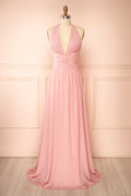 Arleen Pink | Halter A-Line Maxi Dress