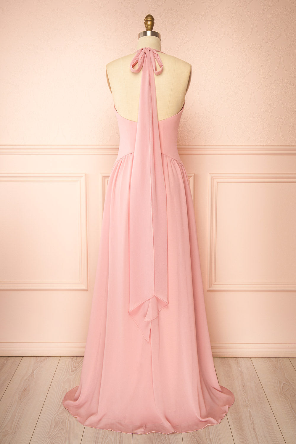Arleen Pink | Halter A-Line Maxi Dress